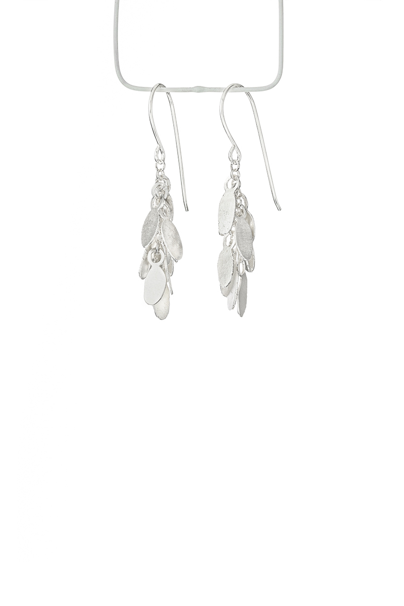 עגילים תלויים עלים נופלים כסף